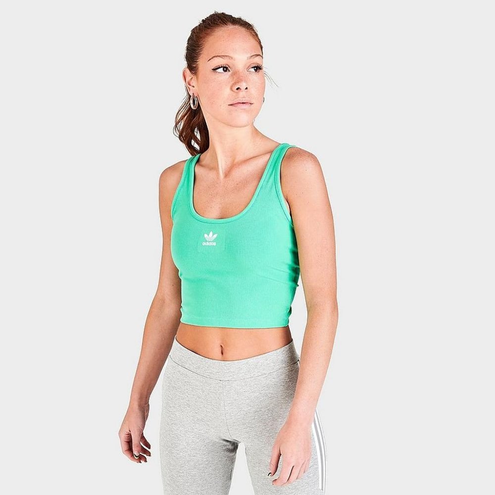 Adidas Originals Adicolor Essentials Rib Tank Top HS4302 Green Women